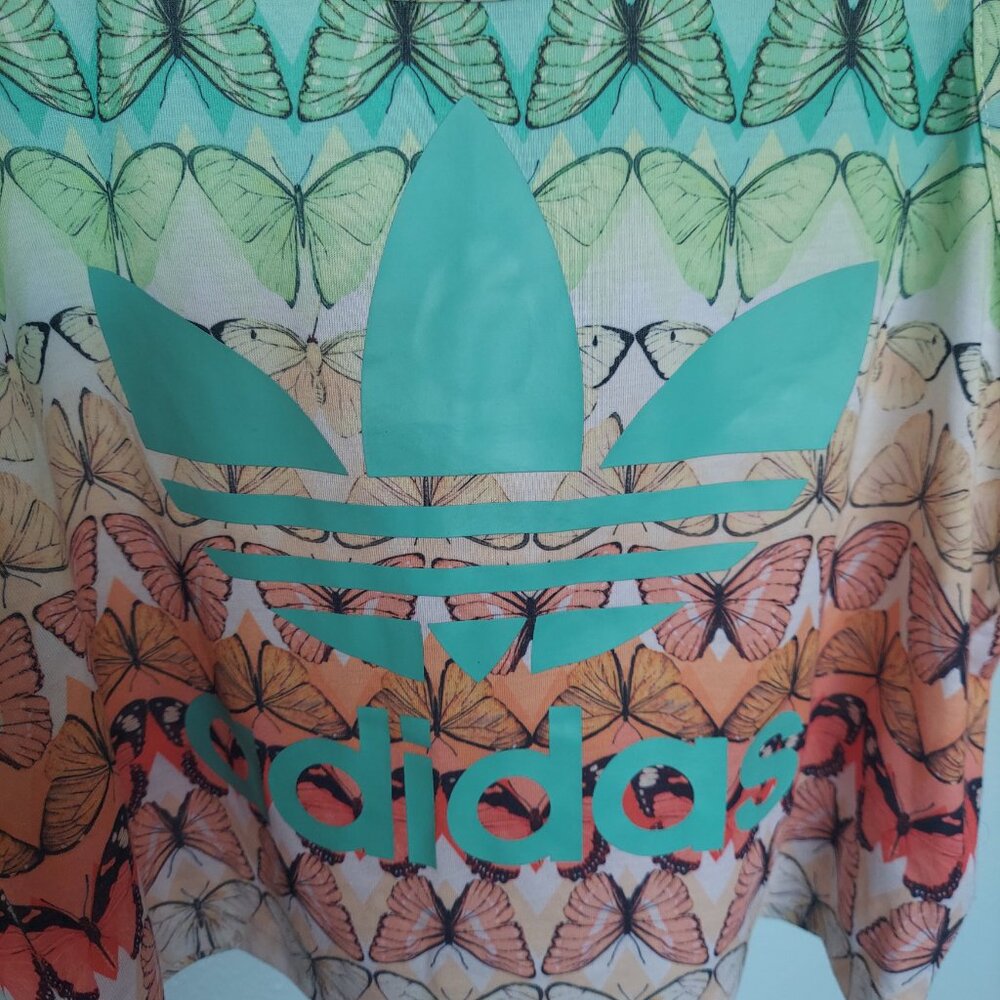 Adidas Originals x The Farm Company Butterfly Print Crop Tank Top - Size M - Picture 2 of 5